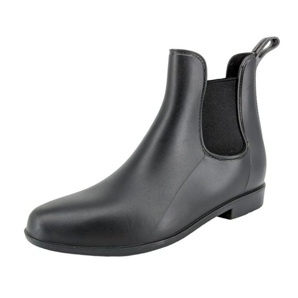 A New Day Rubber Bootie 10 Black Side Gore Stretch Almond Toe Ankle Rain Outdoor - Picture 13 of 13